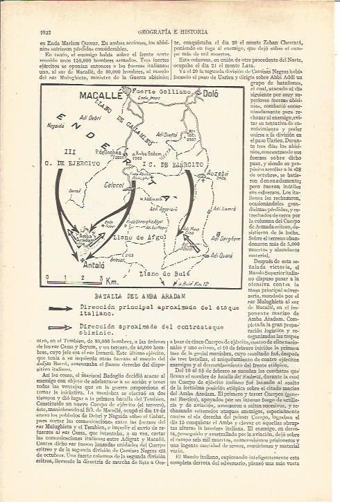 LAMINA V03746: Mapa batalla del Amba Aradam