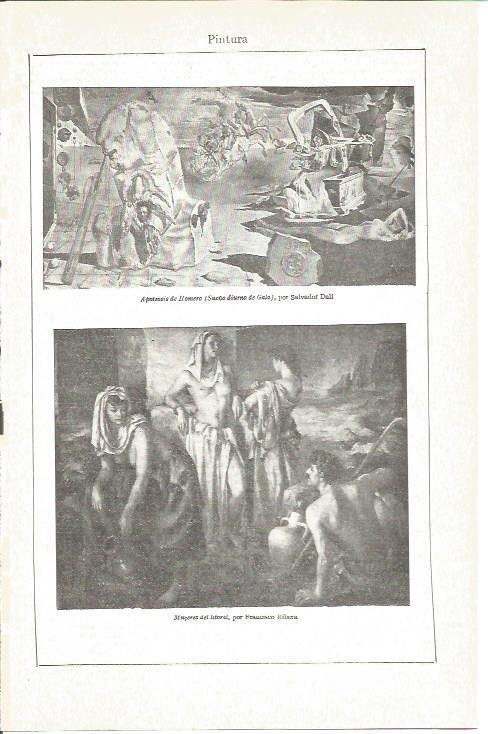 LAMINA V03880: Apoteosis de Homero por S. Dali y Mujeres del Istoral por F. Ribera