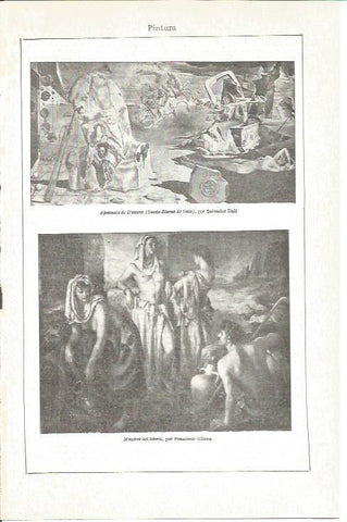 LAMINA V03880: Apoteosis de Homero por S. Dali y Mujeres del Istoral por F. Ribera