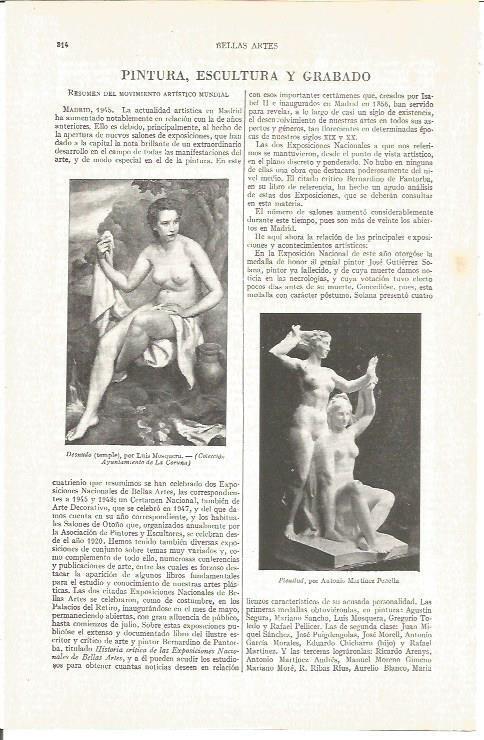 LAMINA V03871: Desnudo por L. Mosquerra y Plenitud por A. Martinez Penella