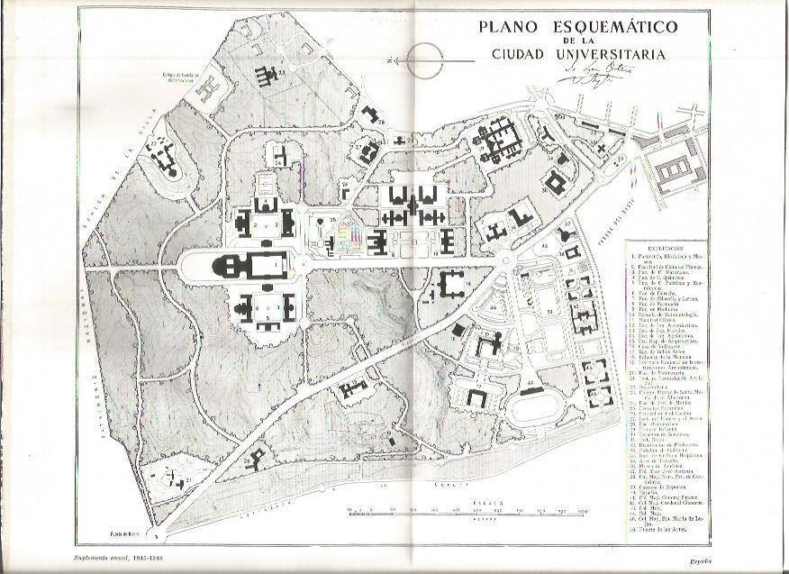LAMINA V03891: Plano de la ciudad universitaria de Madrid