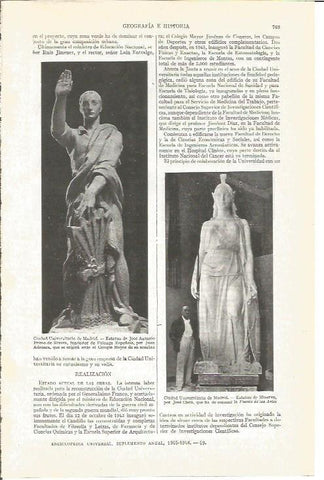 LAMINA V03892: Estatua J.A. Primo de Ribera por J. Adsuara y Minerva por J. Clara