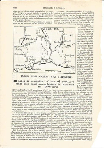 LAMINA V03745: Mapa marcha sobre Adigrat, Adua y Enticcio