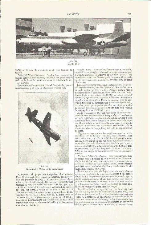 LAMINA V03839: Aviones Martin B-48 y Consolidated Vultee A-35 Vengeances