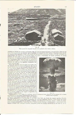 LAMINA V03833: Vista general y explosion de la bomba atomica sobre Nagasaki