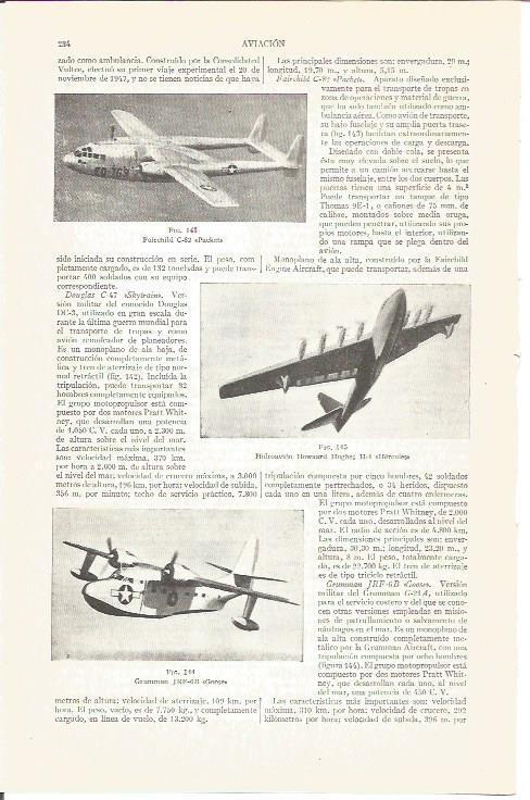 LAMINA V03850: Fairchild C-82, Howard Hugues H-4 y Grumman JRF-6B