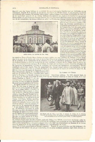 LAMINA V03744: Catedral de San Jorge en Addis-Abeba y El Negus y duque Arrar en Londres año 1936