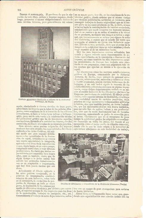 LAMINA V03634: Edificio y seccion de dibujantes, Editorial Alemana en Berlin