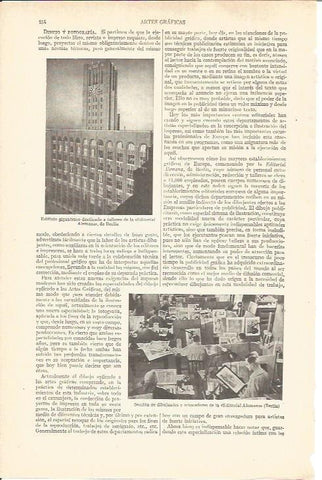 LAMINA V03634: Edificio y seccion de dibujantes, Editorial Alemana en Berlin