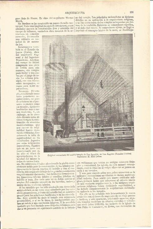 LAMINA V03633: Estructura del Templo de San Agustin en Los Angeles por M. Mac Lellan