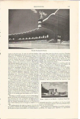 LAMINA V03632: Estadio Municipal de Burdeos e Iglesia de San Hipolito por Busiri-Vici