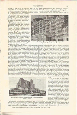LAMINA V03630: Sanatorio G. M. de Janville por P. Abraham y Hospital Beaujon por Walter, y Plousey