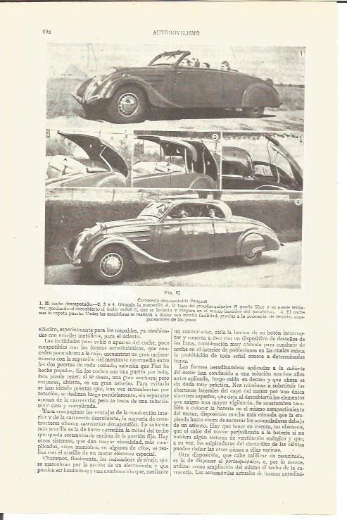 LAMINA V03657: Carroceria descapotable Peugeot