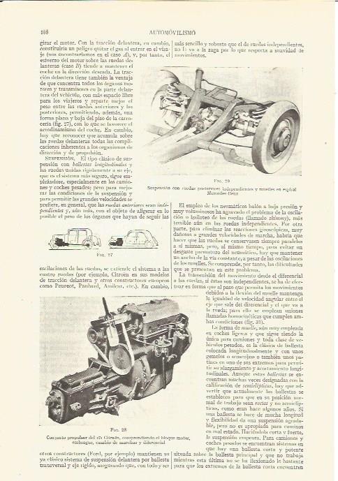 LAMINA V03651: Suspension con ruedas Mercedes-Benz y conjunto propulsor del 7 Citroen