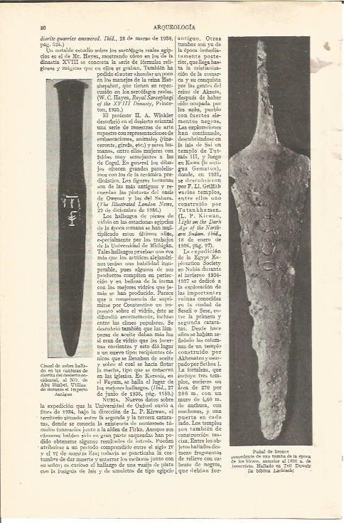 LAMINA V03602: Cincel de cobre de Abu Simbel y puñal de bronce epoca de los hicsos