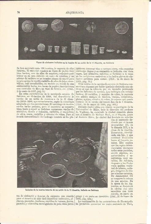 LAMINA V03600: Vasos alabastro e interior tumba de la  II dinastia en Sakkara 