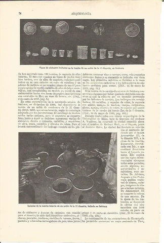 LAMINA V03600: Vasos alabastro e interior tumba de la  II dinastia en Sakkara 
