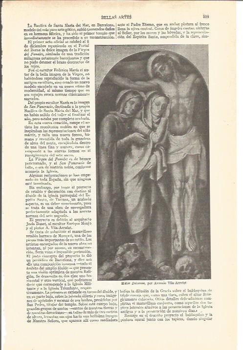 LAMINA V03691: M. Dolorosa por Antonio Vila-Arrufat