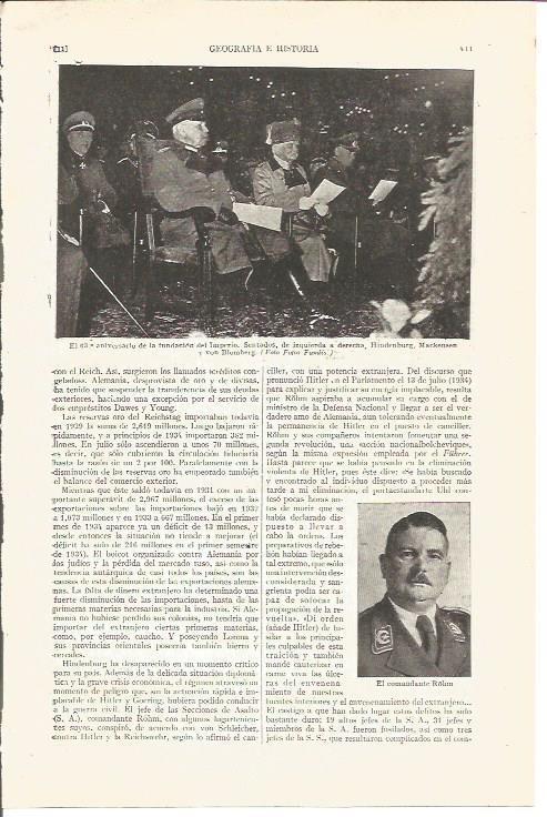 LAMINA V04139: Hindelburg, Mackensen y von Blomber en 63 aniversario y comandante Rohm