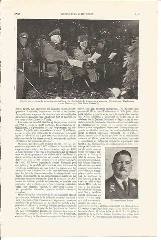 LAMINA V04139: Hindelburg, Mackensen y von Blomber en 63 aniversario y comandante Rohm