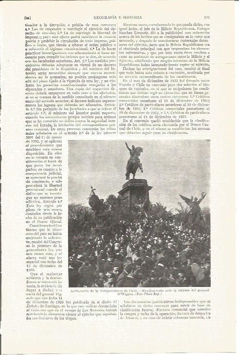 LAMINA V04158: Manifestacion ante la estatua del general O'Higgins, Chile