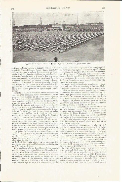 LAMINA V04156: Tercera olimpiada obrera en Praga