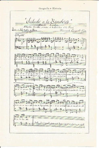 LAMINA V04148: Paritura Saludo a la Bandera