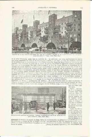 LAMINA V04147: Casa llamada Karl Marx Hof en Viena y cañones en Viena