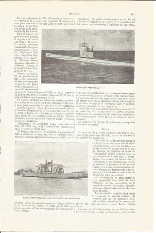 LAMINA V04219: Submarino C.1 y buque Kanguro de la marina española