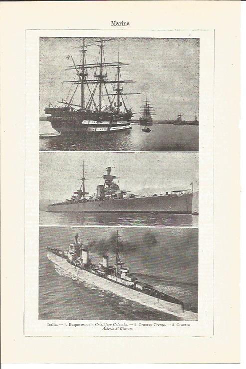 LAMINA V04214: Barcos de la marina de Italia