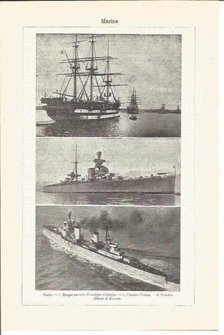 LAMINA V04214: Barcos de la marina de Italia