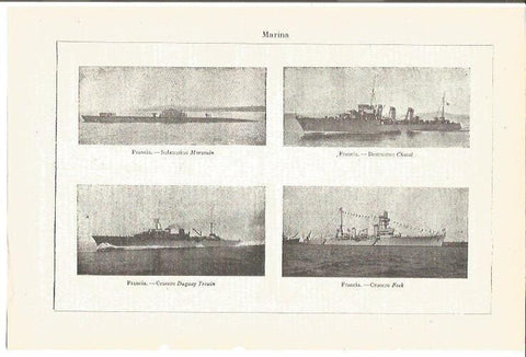 LAMINA V04212: Barcos de la marina de Francia