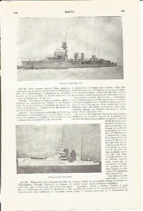 LAMINA V04208: Cruceros Dauntles y Effingham
