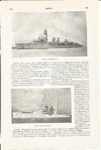 LAMINA V04208: Cruceros Dauntles y Effingham