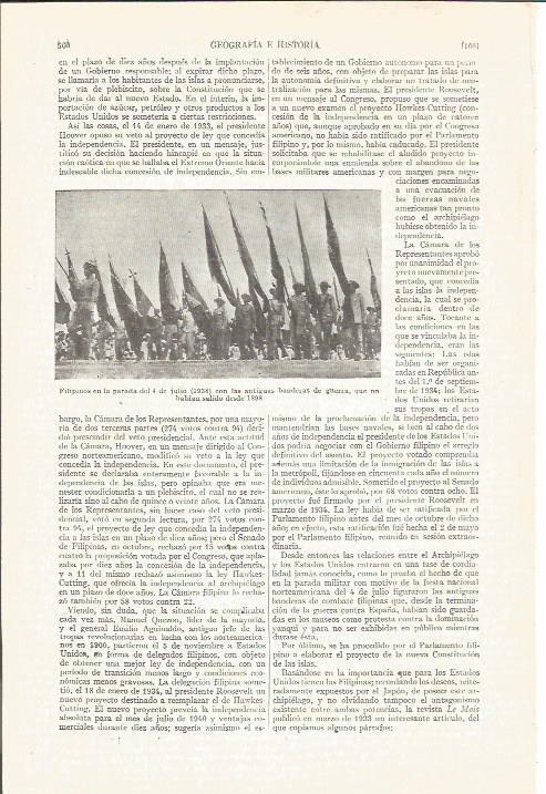 LAMINA V04176: Filipinos en la parada del 4 julio 1934