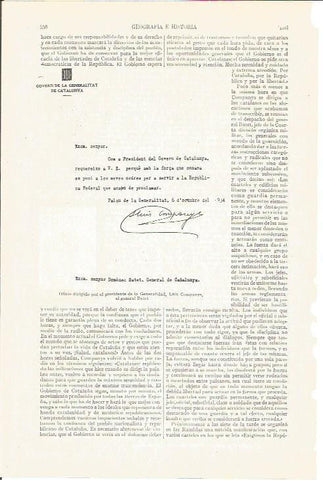 LAMINA V04164: Oficio de Luis Companys al general Batet