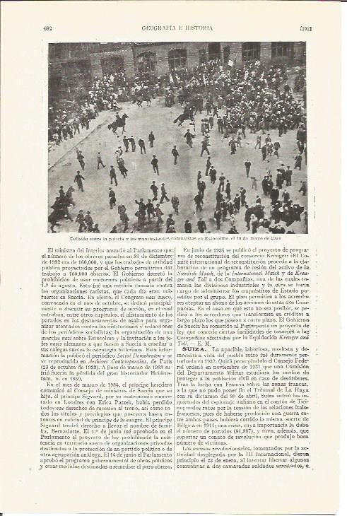 LAMINA V04199: Policias contra manifestantes comunistas en Estocolmo
