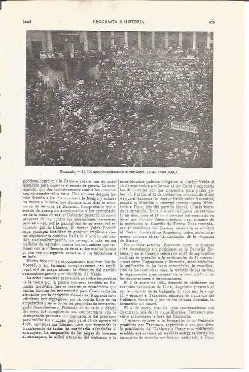 LAMINA V04198: Alcaldes aclamando al rey Carol, Rumania