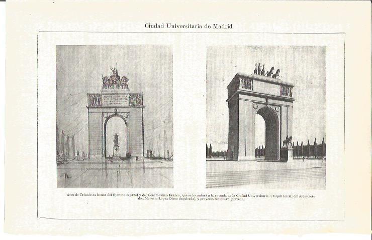 LAMINA V03967: Arcos en la entrada de la Ciudad Universitaria de Madrid por M. Lopez Otero