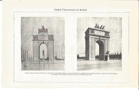 LAMINA V03967: Arcos en la entrada de la Ciudad Universitaria de Madrid por M. Lopez Otero