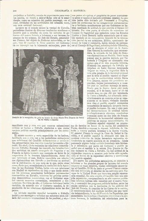 LAMINA V03972: Recepcion en honor a Eva Duarte de Peron en España