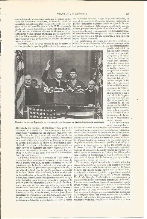 LAMINA V03983: Roosevelt en su cuarta eleccion