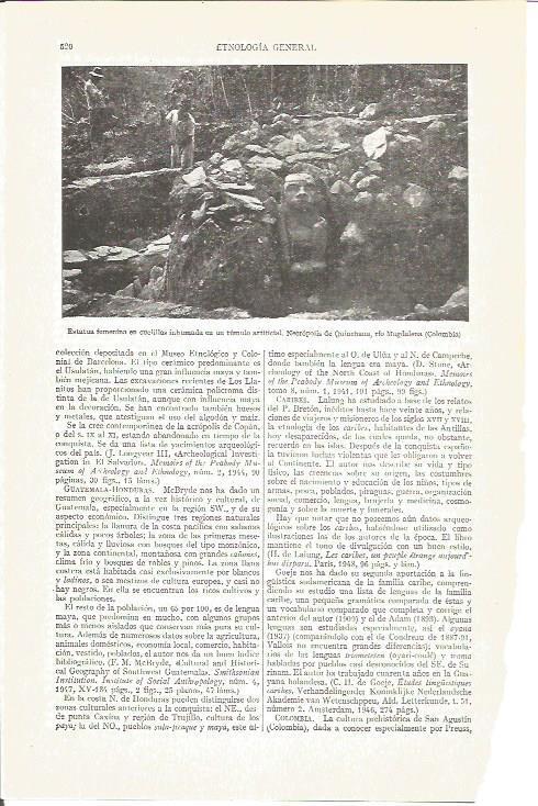 LAMINA V03920: Estatua femenina en Necropolis de Quinchana