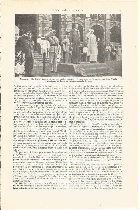LAMINA V03941: Hubert Rance y Sao Shwa Thalk en el desfile de la independencia en Rangoon