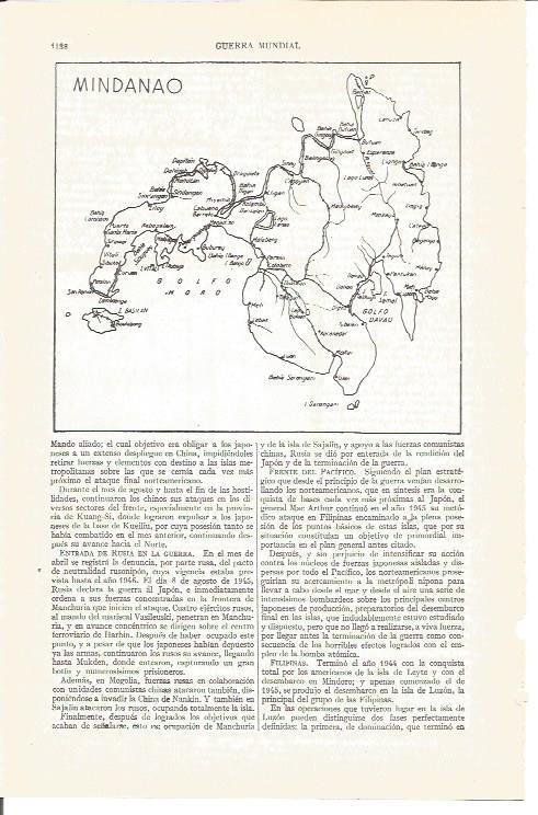 LAMINA V04055: Guerra Mundial. Mapa Mindanao