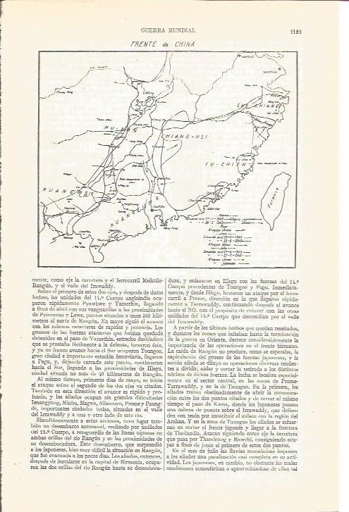 LAMINA V04054: Guerra mundial. Mapa frente de China