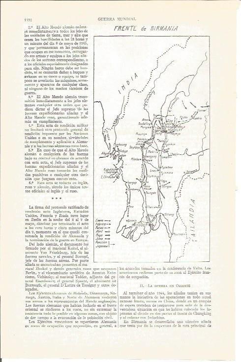 LAMINA V04052: Guerra Mundial. Mapa frente de Birmania
