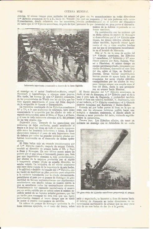 LAMINA V04047: Infanteria americana en la linea Sigfrido y gran obus canadiense