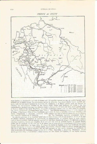 LAMINA V04046: Guerra Mundial. Mapa frente del oeste entre los años 1944 y 1945 