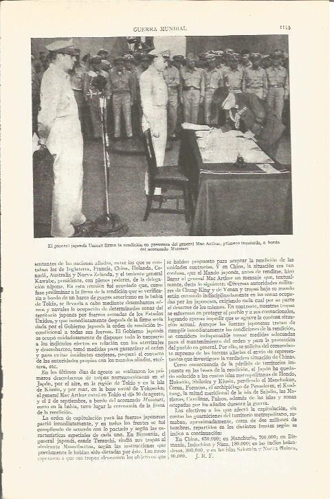 LAMINA V04059: Firma de la rendicion del general Umezu ante el general Mac Arthur en acorazdo Missouri